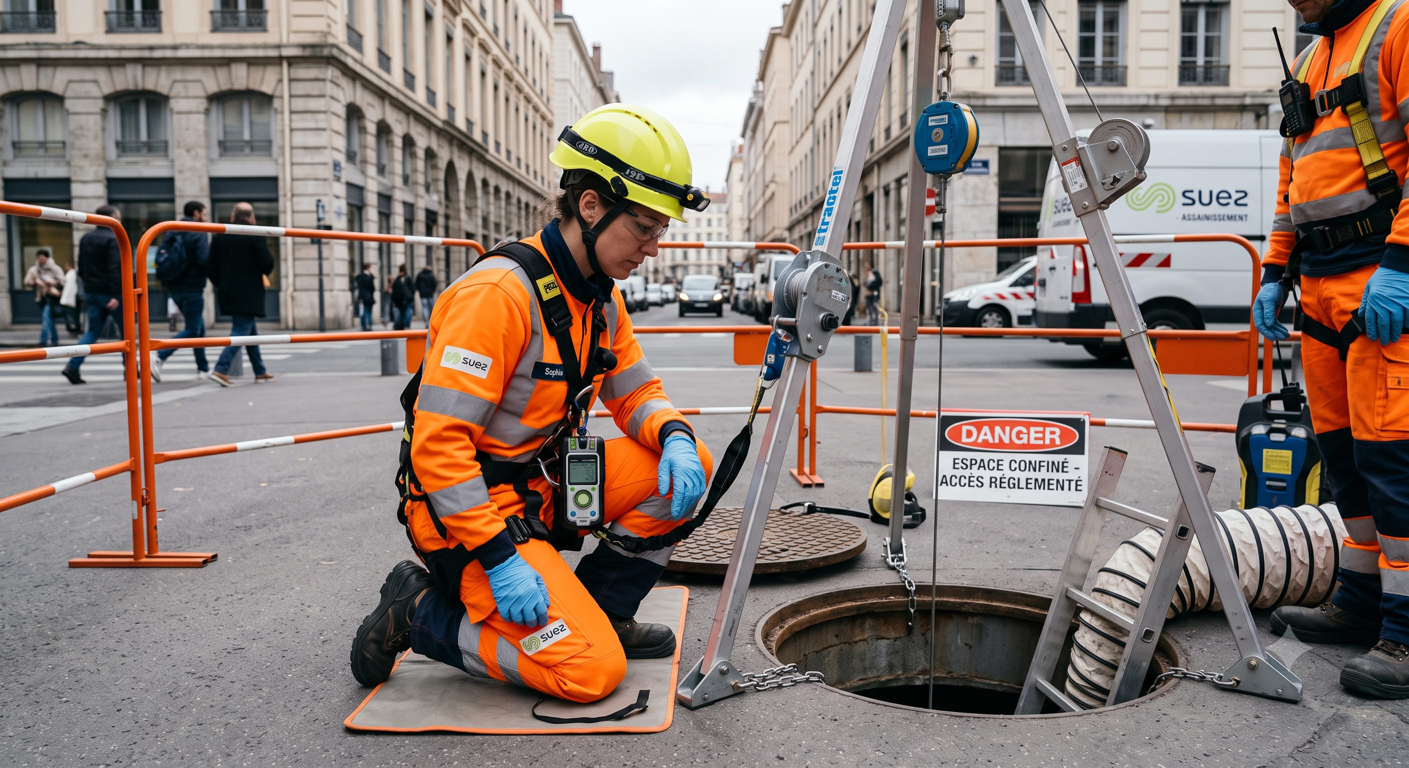 Homme travaillant sous Appareil Respiratoire Isolant